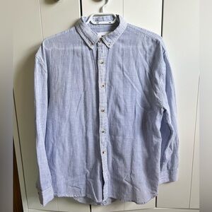 Rolla's Shirt Womens 6 x-Small Blue Striped Slouchy Relaxed Button